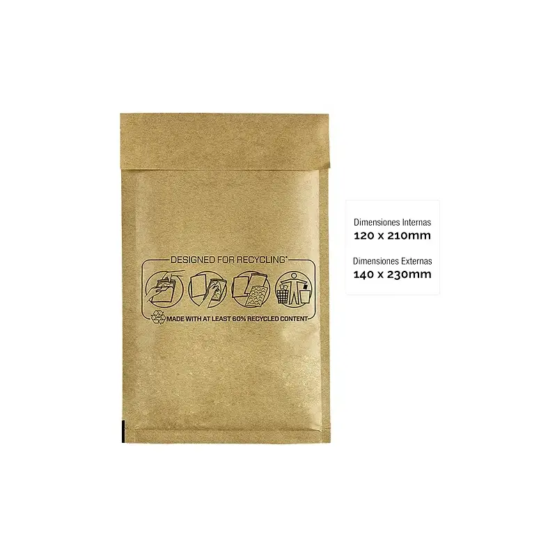 Fellowes Bankers Box Pack de 100 Bolsas de Burbujas Acolchada - Medida 120x210mm - Burbujas Internas para Amortiguacion - Ideal