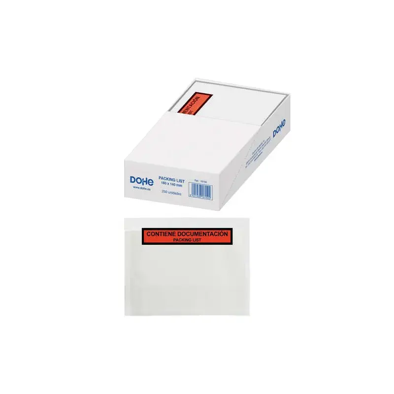 Dohe Caja de 250 Sobres Autoadhesivos - Packing List - Medidas 180 x140mm | Ahorro Imprimiendo
