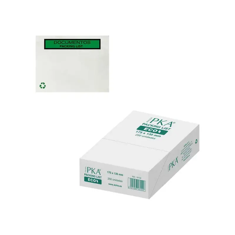 Dohe ECO Caja de 250 Sobres Autoadhesivos 175x135mm - Packing List Especial Envios | Ahorro Imprimiendo