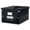 Leitz Click & Store WOW Caja Organizadora Mediana - Asas de Metal - 85% Carton Reciclado - Hasta 9kg de Capacidad - Color Negro