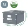 Leitz Click & Store WOW Caja Organizadora Mediana - Asas de Metal - 85% Carton Reciclado - Hasta 9kg de Capacidad - Color Negro