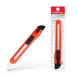 Erichkrause EasyCut Cuter con Fijador Push-Lock Standard 9mm - Sistema de Sujecion de Cuchilla con Seguro de Empuje - Cuchilla S