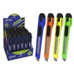 Bismark Cutter Pequeño con Cuchilla de Acero - Sistema de Bloqueo - Retractable e Intercambiable - Colores Surtidos | Ahorro Imp