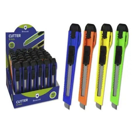 Bismark Cutter Pequeño con Cuchilla de Acero - Sistema de Bloqueo - Retractable e Intercambiable - Colores Surtidos | Ahorro Imp