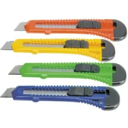 Bismark Cutter Grande Retractil - Medidas 17x8x15cm - Empuñadura de Plastico - Bloqueo de Seguridad - Colores Surtidos | Ahorro