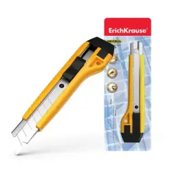 Erichkrause Cuter con Fijador Automatico Universal - Sistema de Retencion de Cuchilla Autobloqueo - Partidor Incorporado - Cuchi