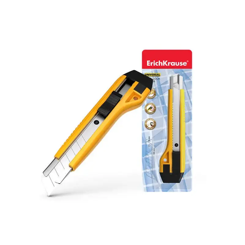 Erichkrause Cuter con Fijador Automatico Universal - Sistema de Retencion de Cuchilla Autobloqueo - Partidor Incorporado - Cuchi