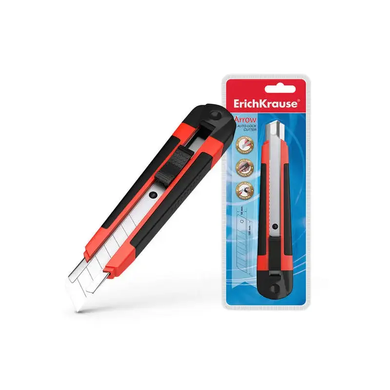 Erichkrause Cuter con Fijador Automatico Arrow - Sistema de Retencion de Cuchilla Autobloqueo - Partidor Incorporado - Cuerpo de