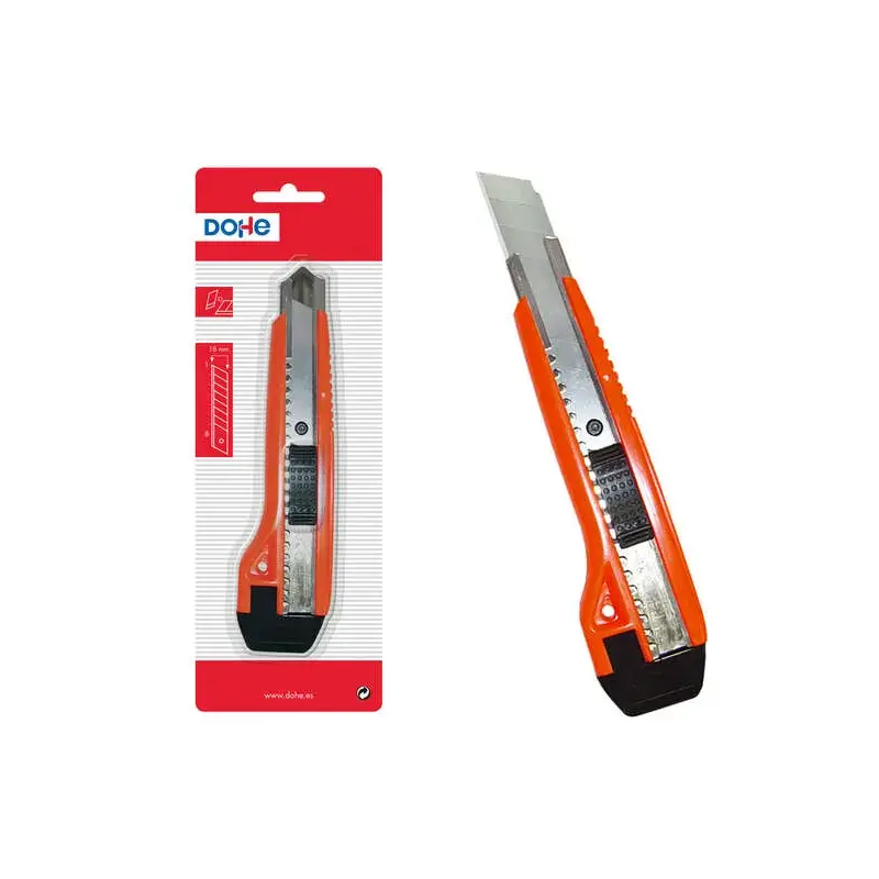 Dohe Cutter de Plastico Resistente - Cuchillas Tronzables de Acero - Sistema de Bloqueo de Cuchilla - con Guia Metalica | Ahorro