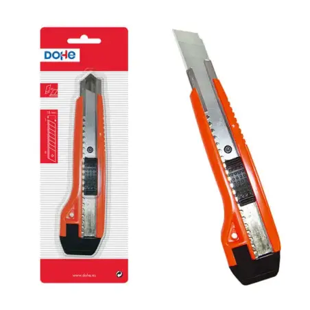 Dohe Cutter de Plastico Resistente - Cuchillas Tronzables de Acero - Sistema de Bloqueo de Cuchilla - con Guia Metalica | Ahorro