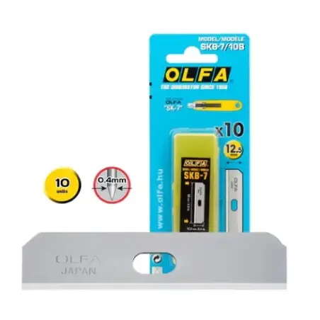 Olfa Pack de 10 Cuchillas de Respuesto para Cutters Olfa SK-7 - Acero Inoxidable | Ahorro Imprimiendo