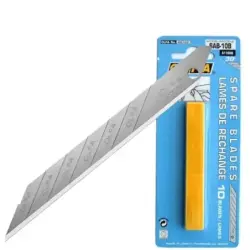 Olfa Pack de 10 Cuchillas para Cuters - Ancho 9mm, Largo 74mm - 8 Segmentos | Ahorro Imprimiendo