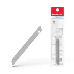 Erichkrause Pack de 10 Cuchillas de Repuesto de Acero Segmentado - Medidas 9mm x 0.5mm - Afilado de Doble Cara - Resistente al D