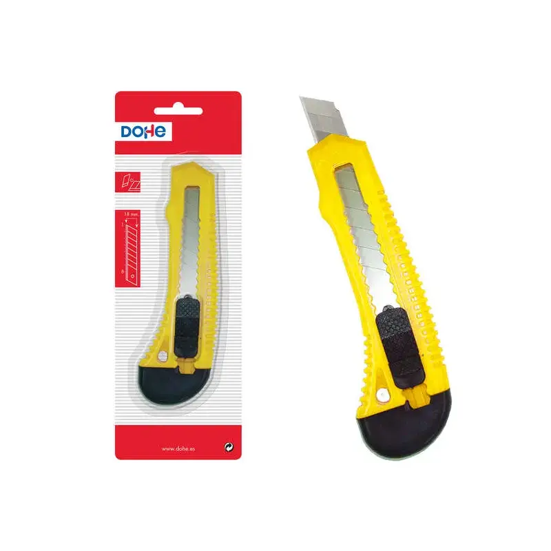 Dohe Cutter Resistente de Plastico - Cuchillas de Acero Tronzables - Sistema de Bloqueo de Cuchilla - Guia de Plastico | Ahorro