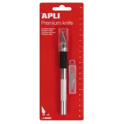 Apli Cuchillo Hobby de Precision Premium - 15mm - Hoja de Acero Inoxidable - Acabado Soft - Reemplazo Facil de Cuchilla - Incluy