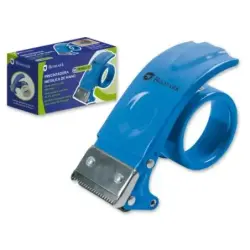 Bismark Precintadora Metalica de Mano para Rollos de hasta 50mm de Ancho - Cuchilla de Acero - Color Azul | Ahorro Imprimiendo