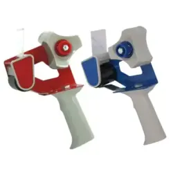 Bismark T-15 Precintadora para Rollos de hasta 50mm de Ancho - Cuchilla de Acero Templado - Empuñadura Ergonomica - Colores Rojo