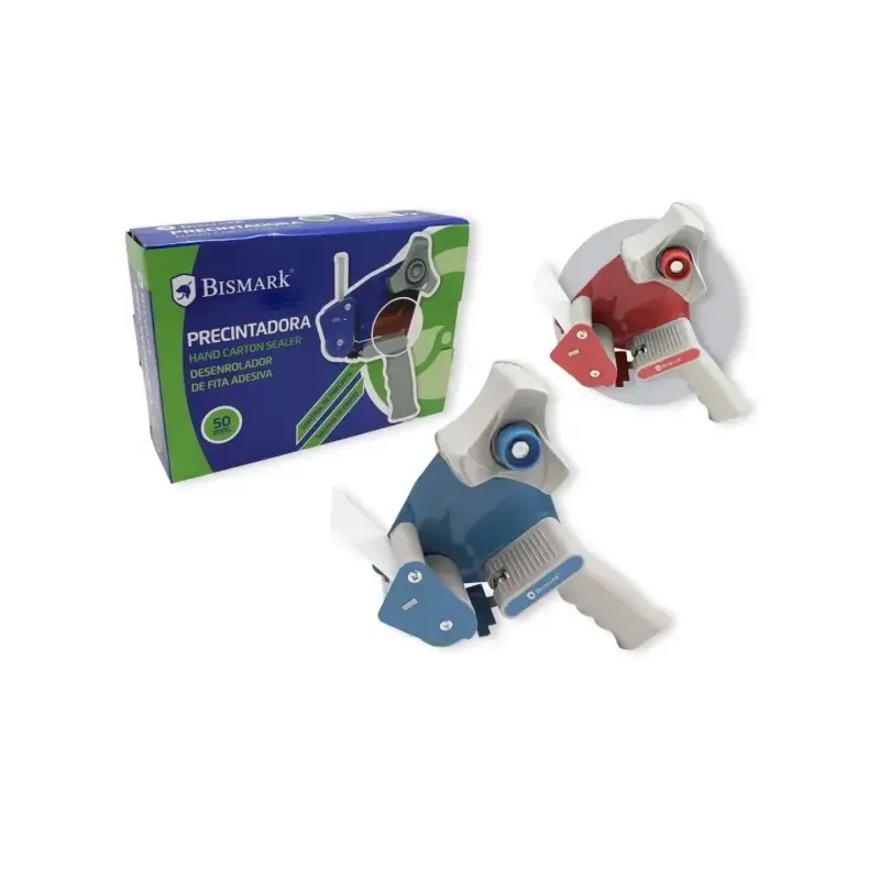 Bismark New Line TD1201 Precintadora - Cuchilla de Acero Templado - Empuñadura Ergonomica - Colores Rojo y Azul Aleatorios | Aho