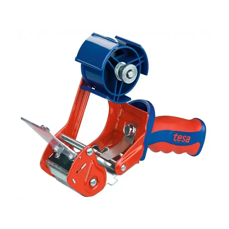 Tesa 6400 Comfort Precintadora para Rollos de hasta 50mm - Sistema de Cuchilla Protegida - Tension Ajustable Manualmente - Color