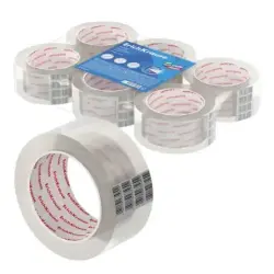 Erichkrause Precinto de Embalaje - Medidas 48mmx50m - Adhesivo de Gran Adherencia - Facil de Cortar - Transparente | Ahorro Impr