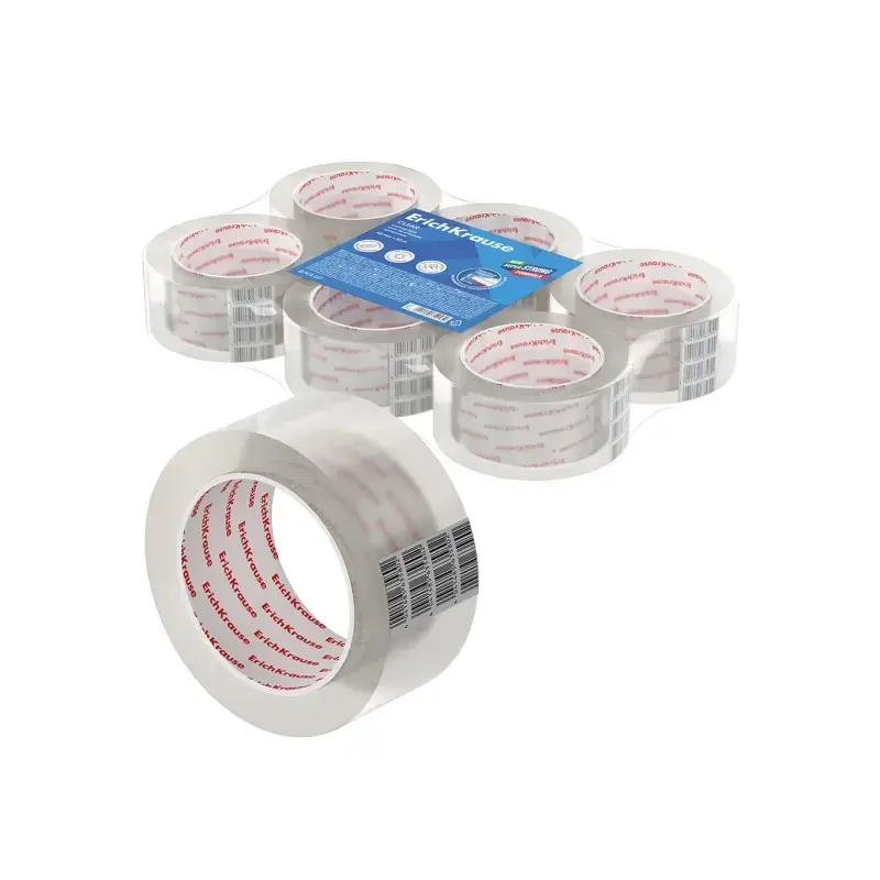 Erichkrause Precinto de Embalaje - Medidas 48mmx50m - Adhesivo de Gran Adherencia - Facil de Cortar - Transparente | Ahorro Impr