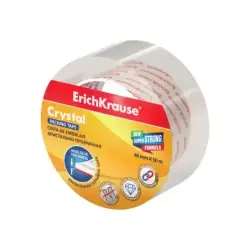 Erichkrause Crystal Precinto de Embalaje 48mmx50m - Polipropileno - Resistente y Duradera - Transparente | Ahorro Imprimiendo