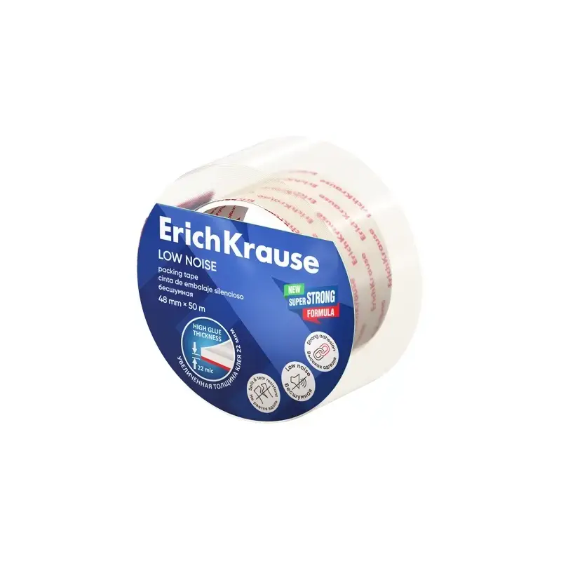 Erichkrause Cinta Precinto Bajo Ruido - Medidas 48mmx50m - Transparente | Ahorro Imprimiendo