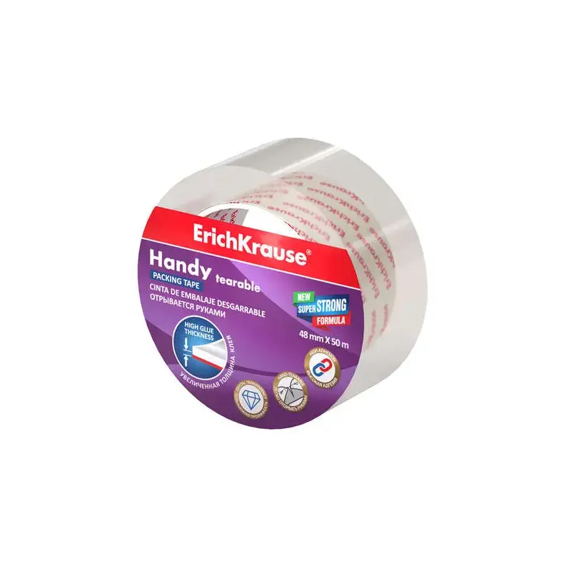 Erichkrause Handy Cinta Precinto 48mmx50m - Resistente y Duradera - Transparente | Ahorro Imprimiendo