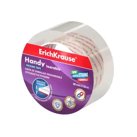 Erichkrause Handy Cinta Precinto 48mmx50m - Resistente y Duradera - Transparente | Ahorro Imprimiendo
