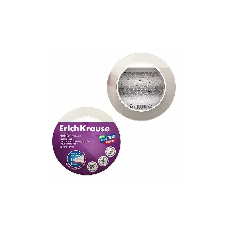 Erichkrause Handy Cinta Precinto 48mmx50m - Resistente y Duradera - Transparente | Ahorro Imprimiendo