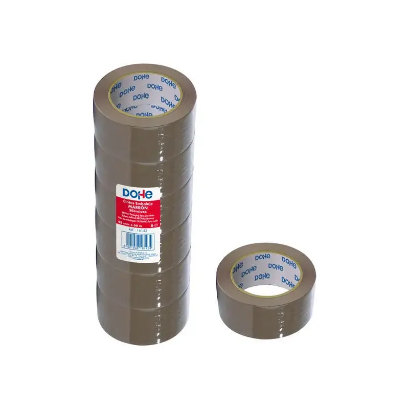 Dohe Precinto de Polipropileno Silencioso 48mmx66m - Color Marron | Ahorro Imprimiendo