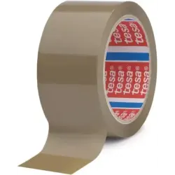 Tesa 4089 Precinto de Embalar 50mm x 66 Metros - Fabricado en Polipropileno - Adhesivo de Caucho Natural - Color Marron | Ahorro
