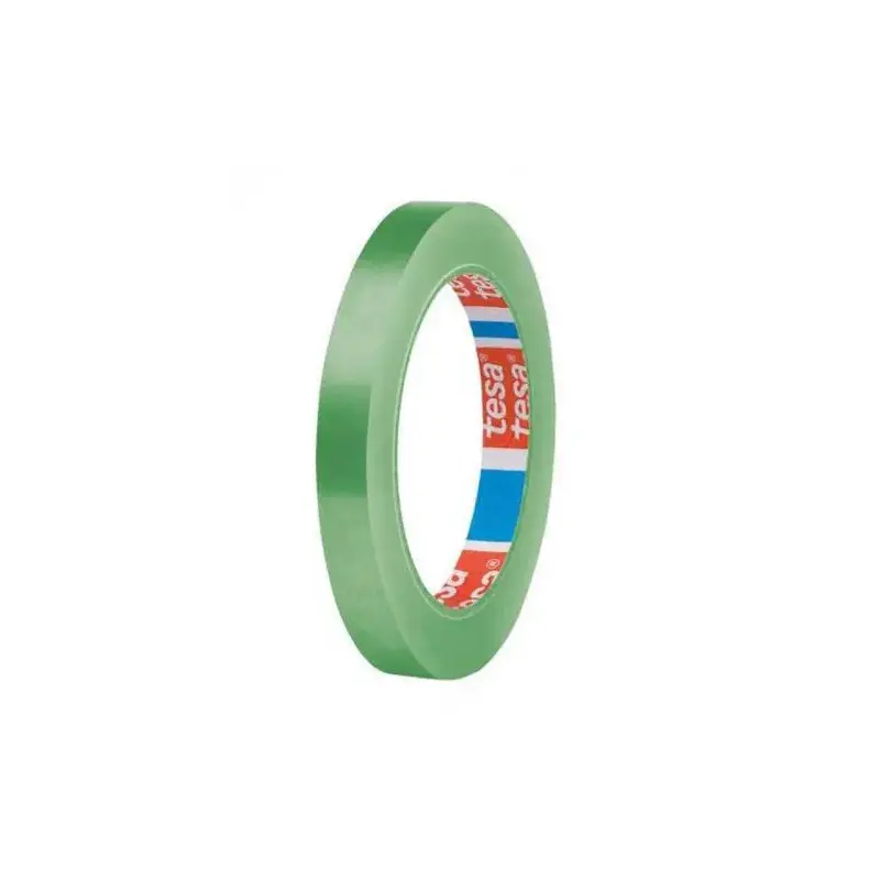 Tesa 60404 Cinta de Embalar Premium 12mm x 66 Metros - Fabricado en SPVC - Adhesivo de Caucho Natural - Color Verde | Ahorro Imp