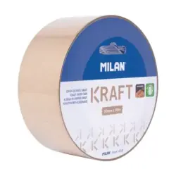 Milan Precinto de Papel Kraft - 50mm x 50m - Color Marron | Ahorro Imprimiendo