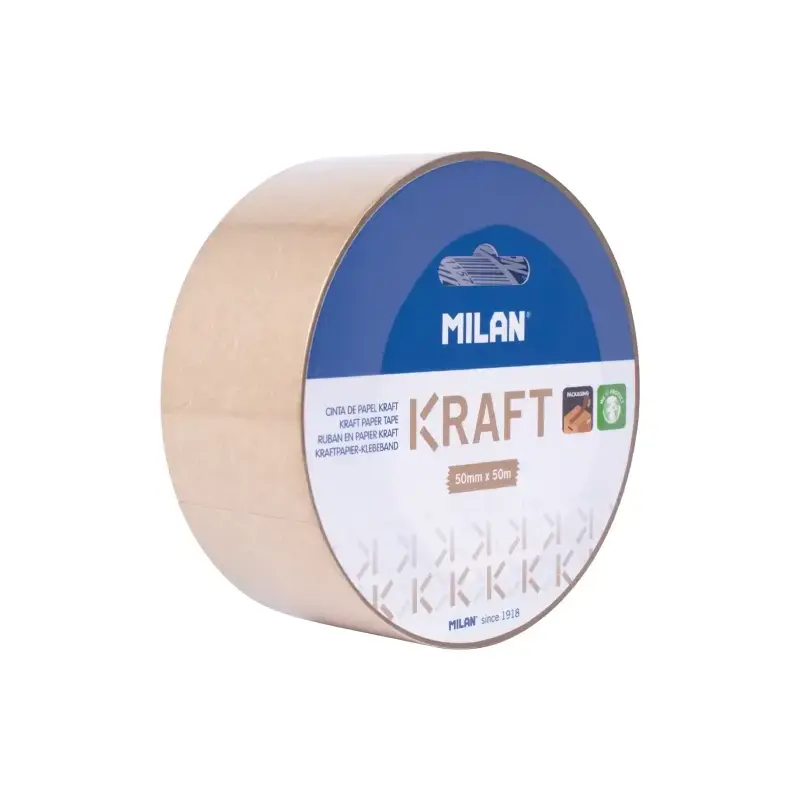 Milan Precinto de Papel Kraft - 50mm x 50m - Color Marron | Ahorro Imprimiendo