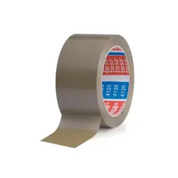 Tesa 4120 Precinto de Embalar Standard 50mm x 66 Metros - Fabricado en PVC - Adhesivo de Caucho Natural - Color Marron | Ahorro