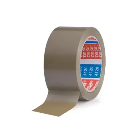 Tesa 4120 Precinto de Embalar Standard 50mm x 66 Metros - Fabricado en PVC - Adhesivo de Caucho Natural - Color Marron | Ahorro