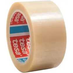 Tesa 4120 Precinto de Embalar Standard 50mm x 66 Metros - Fabricado en PVC - Adhesivo de Caucho Natural - Transparente | Ahorro