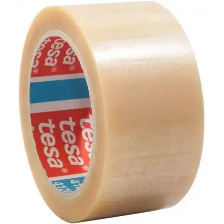 Tesa 4120 Precinto de Embalar Standard 50mm x 66 Metros - Fabricado en PVC - Adhesivo de Caucho Natural - Transparente | Ahorro