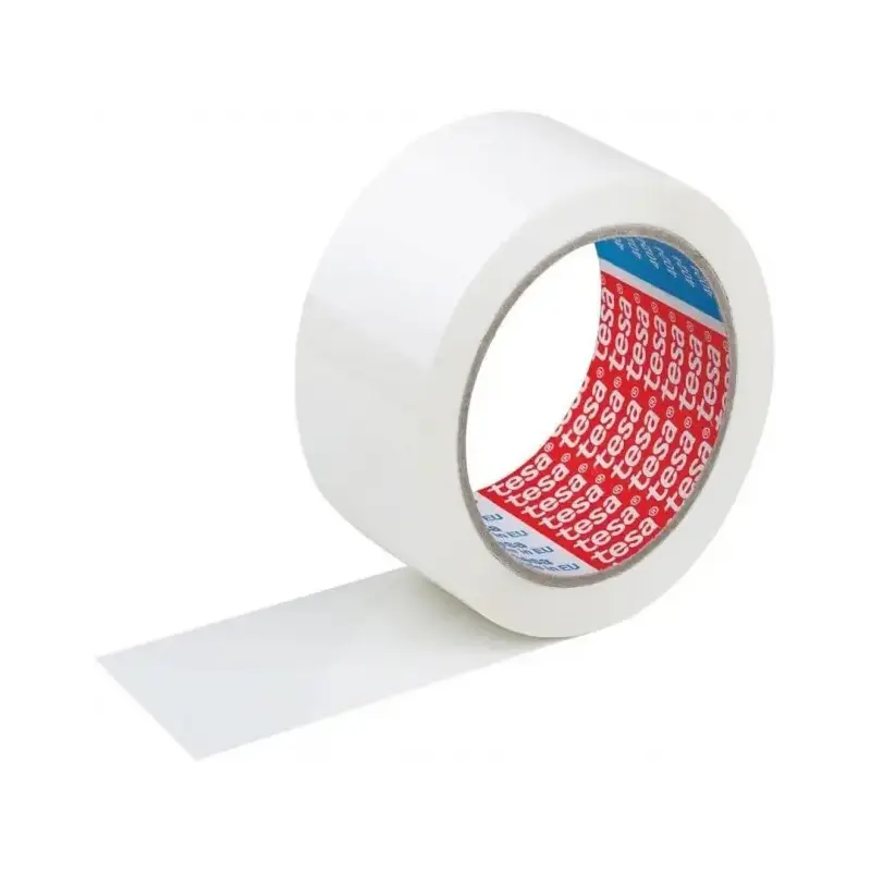 Tesa 4089 Precinto de Embalar 50mm x 132 Metros - Fabricado en Polipropileno - Adhesivo de Caucho Natural - Color Blanco | Ahorr
