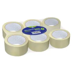 Bismark Pack de 6 Precintos de Embalaje 50mm x 66m - Polipropileno 55 micras - Transparente | Ahorro Imprimiendo