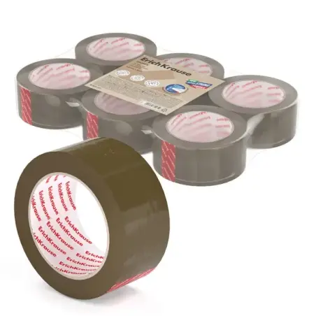 Erichkrause Precinto de Embalaje - Medidas 48mmx50m - Adhesivo de Gran Adherencia - Facil de Cortar - Color Marron | Ahorro Impr