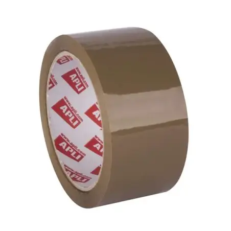 Apli Precinto Acrilico Marron - PP - Brillante - 48 mm x 66 m 25 µm | Ahorro Imprimiendo