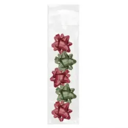 Dohe Chic Pack de 5 Lazos para Regalo - Forma de Estrella - Tamaño 5.6cm - Colores Rojo y Verde | Ahorro Imprimiendo