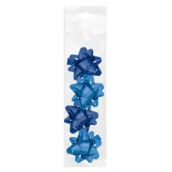 Dohe Chic Pack de 4 Lazos para Regalo - Forma de Estrella - Tamaño 6.5cm - Color Azul | Ahorro Imprimiendo