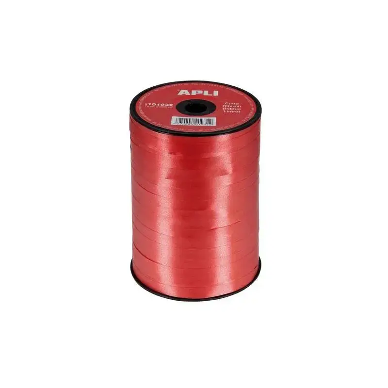 Apli Rollo de Cinta para Envolver Regalos de 7mmx400m - Color Rojo | Ahorro Imprimiendo