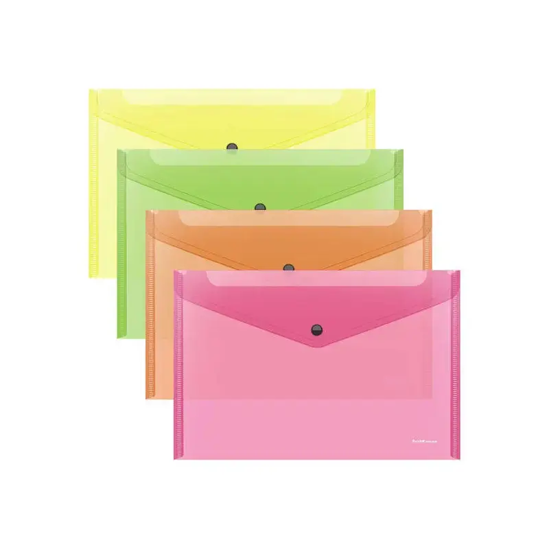 Erichkrause Sobres Glossy Neon - Tamaño А4 - Semitransparente - Surtido de Colores - Color Surtido | Ahorro Imprimiendo