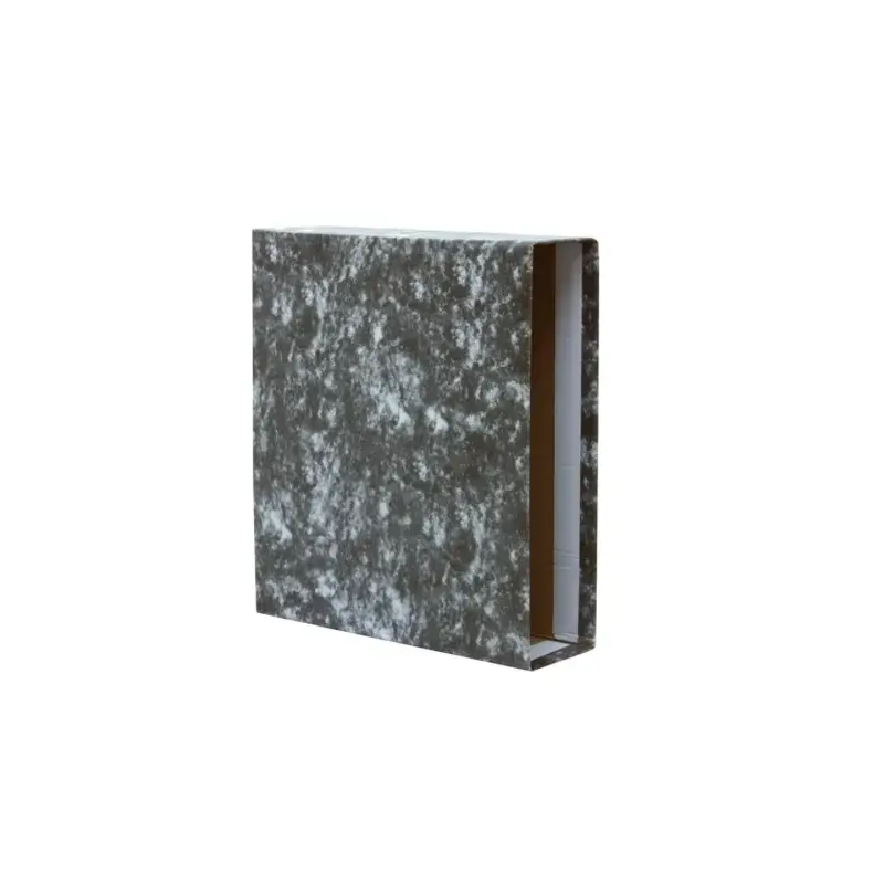 Bismark Funda para Archivador A-Z Folio - Carton Forrado - Color Negro Jaspeado | Ahorro Imprimiendo