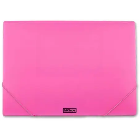 MKtape Carpeta de Solapas Portadocumentos - Cierre de Gomas - Tamaño Folio - Color Rosa | Ahorro Imprimiendo
