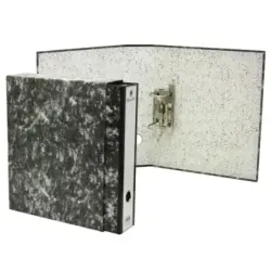 Bismark Archivador A-Z Jaspeado Folio con Funda - Lomo 75mm - Carton Forrado - Tarjetero en el Lomo - Mecanismo de Palanca - Col